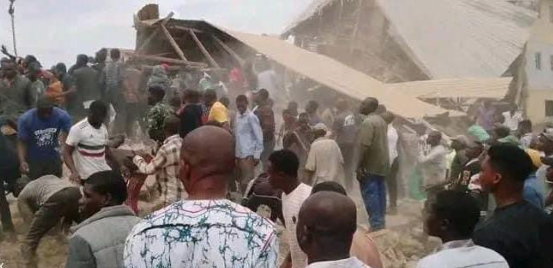 BREAKING: Many student trapped as two-story school building collapses in Jos